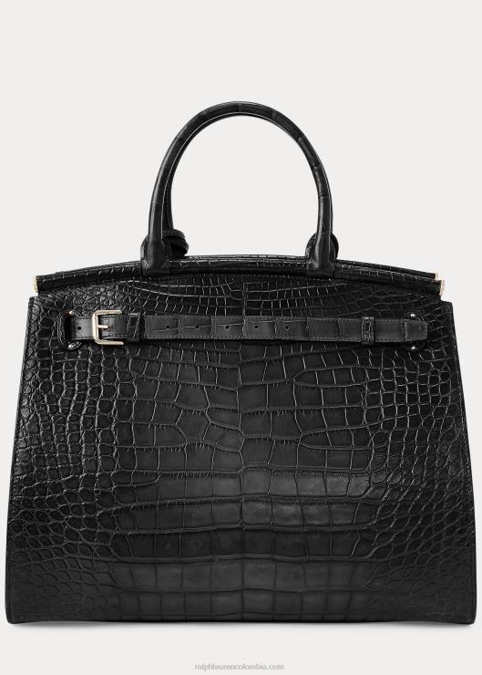bolso de mano cocodrilo grande rl50 mujer negro Ralph Lauren 2XR2V5305