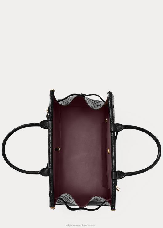 bolso de mano cocodrilo grande rl50 mujer negro Ralph Lauren 2XR2V5305