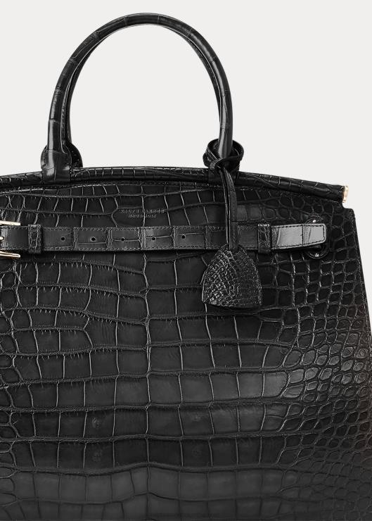bolso de mano cocodrilo grande rl50 mujer negro Ralph Lauren 2XR2V5305