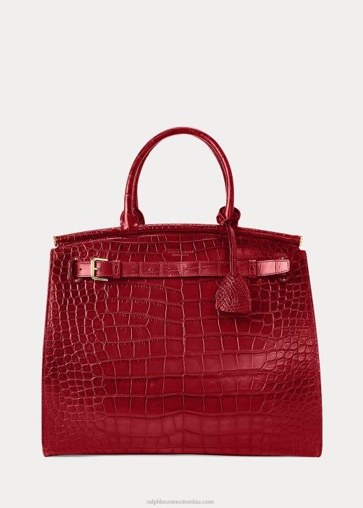 bolso de mano cocodrilo mediano rl50 mujer color rojo oscuro Ralph Lauren 2XR2V5290