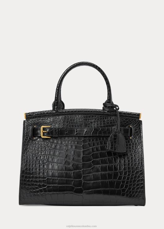 bolso de mano cocodrilo mediano rl50 mujer negro Ralph Lauren 2XR2V5293