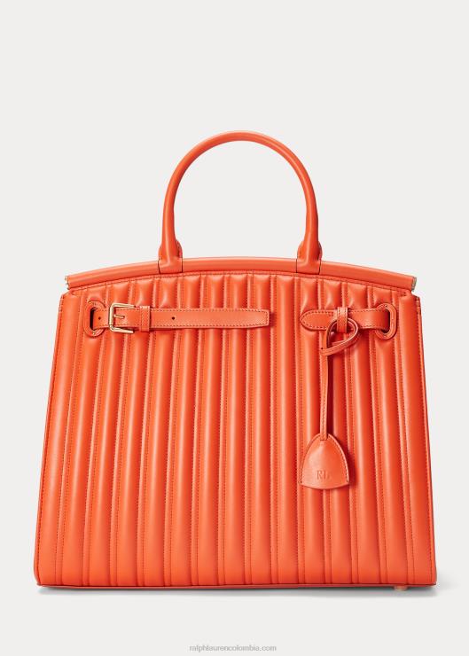 bolso de mano grande rl50 de piel de becerro acolchada mujer clementina Ralph Lauren 2XR2V5299