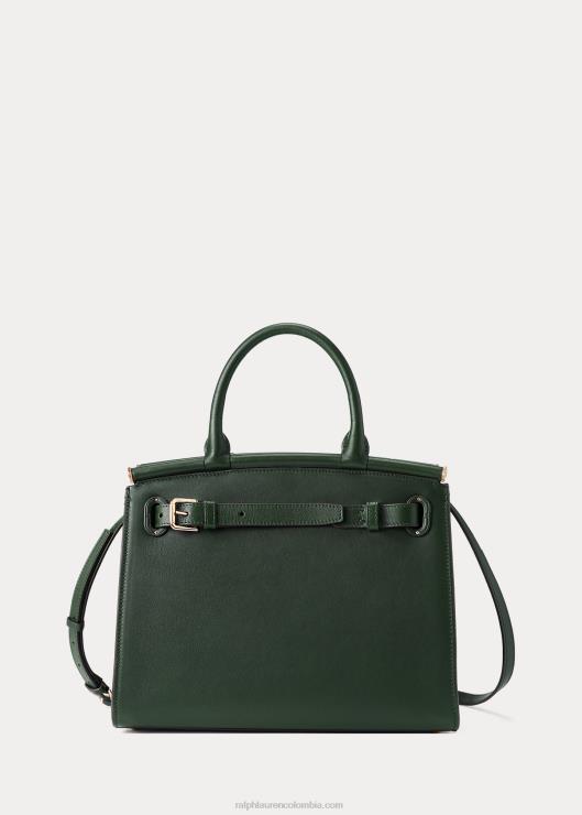 bolso de mano mediano rl50 de piel de becerro mujer carrera verde Ralph Lauren 2XR2V5295