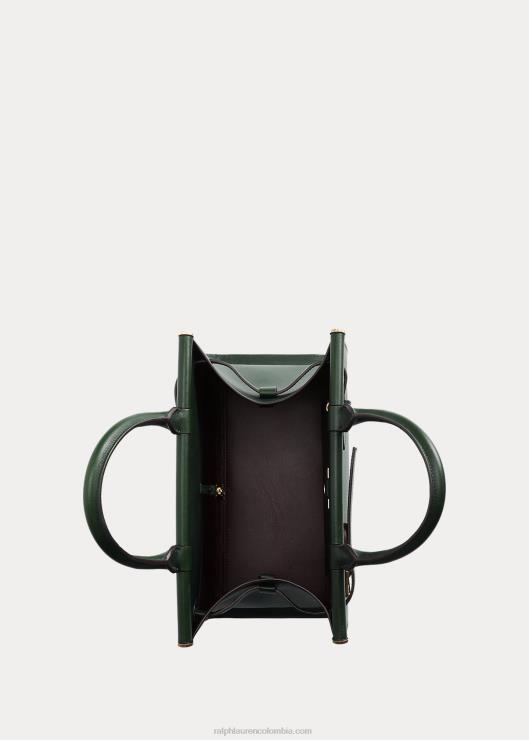 bolso de mano mediano rl50 de piel de becerro mujer carrera verde Ralph Lauren 2XR2V5295