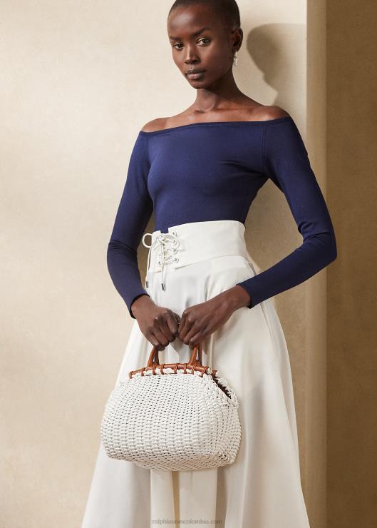 bolso de mano mini cesta de charol mujer blanquecino Ralph Lauren 2XR2V5142