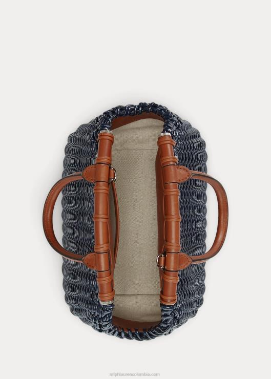 bolso de mano mini cesta de charol mujer marina marina Ralph Lauren 2XR2V5141