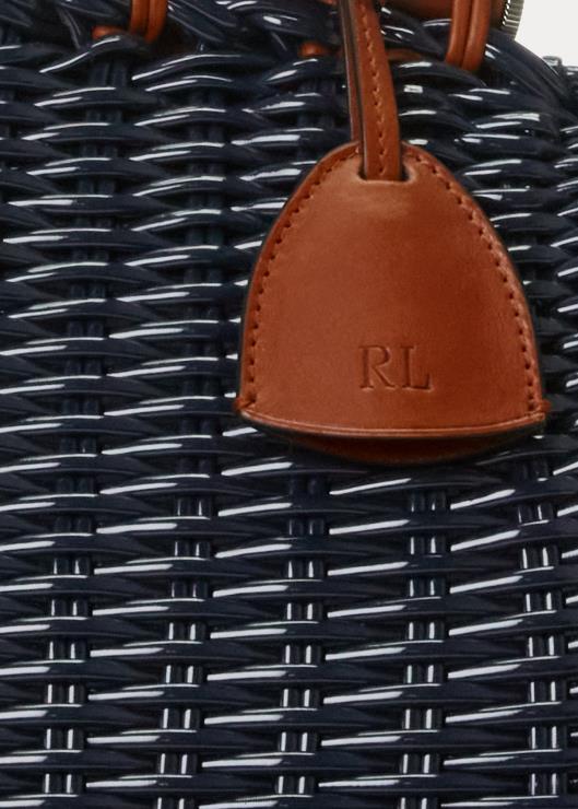 bolso de mano mini cesta de charol mujer marina marina Ralph Lauren 2XR2V5141