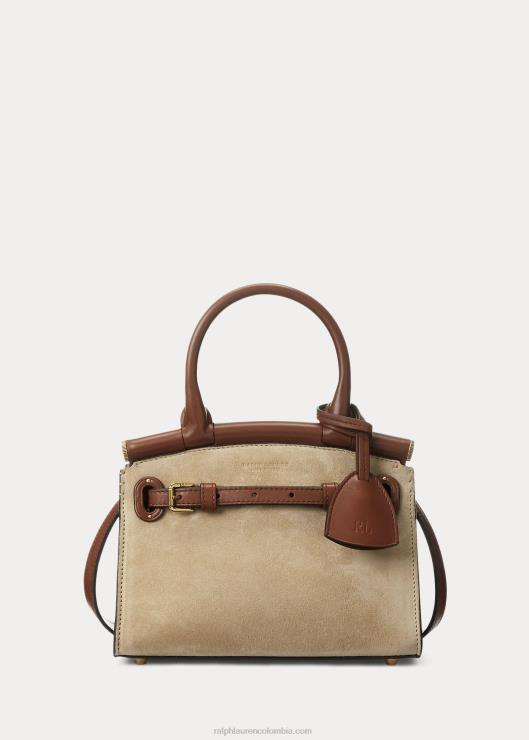 bolso de mano mini rl50 de ante de becerro mujer arena Ralph Lauren 2XR2V5146