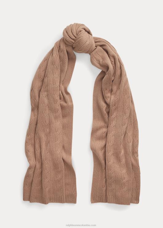 bufanda de punto de ochos mujer camello Ralph Lauren 2XR2V5616