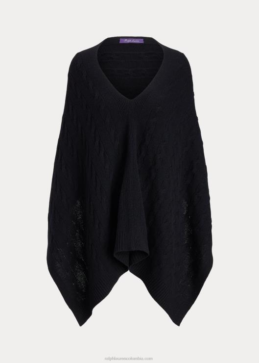 poncho de ochos y cachemira mujer negro Ralph Lauren 2XR2V5595