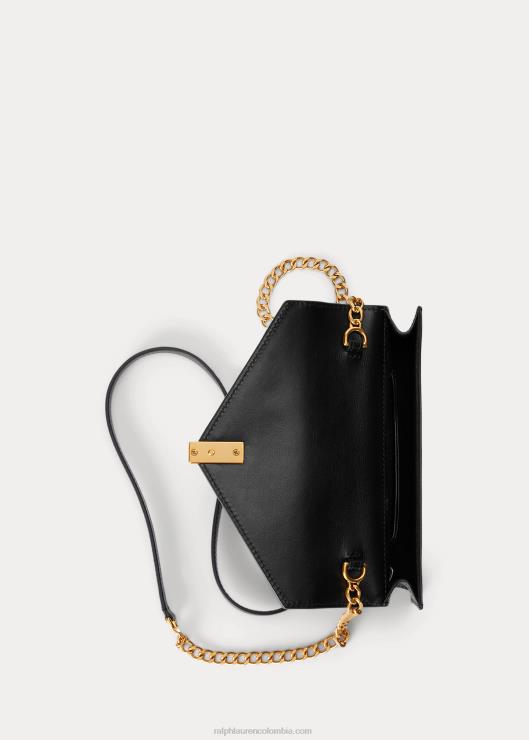 Cartera y bolso de piel con cadena Polo ID mujer negro Ralph Lauren 2XR2V5176