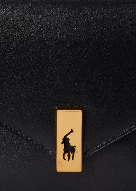 Cartera y bolso de piel con cadena Polo ID mujer negro Ralph Lauren 2XR2V5176
