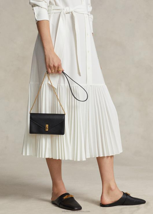 Cartera y bolso de piel con cadena Polo ID mujer negro Ralph Lauren 2XR2V5176