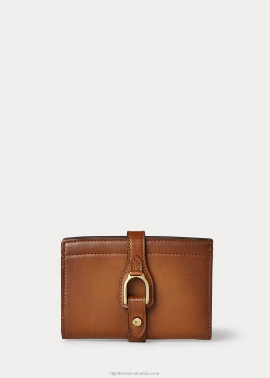 cartera francesa Welington bruñida mujer oro real Ralph Lauren 2XR2V5613