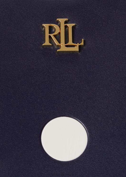 bolso satchel marcy grande de piel con lunares mujer azul marino refinado/vainilla Ralph Lauren 2XR2V5364