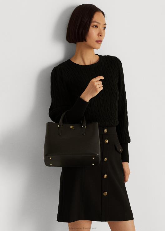 bolso satchel marcy pequeño de piel mujer negro Ralph Lauren 2XR2V5355