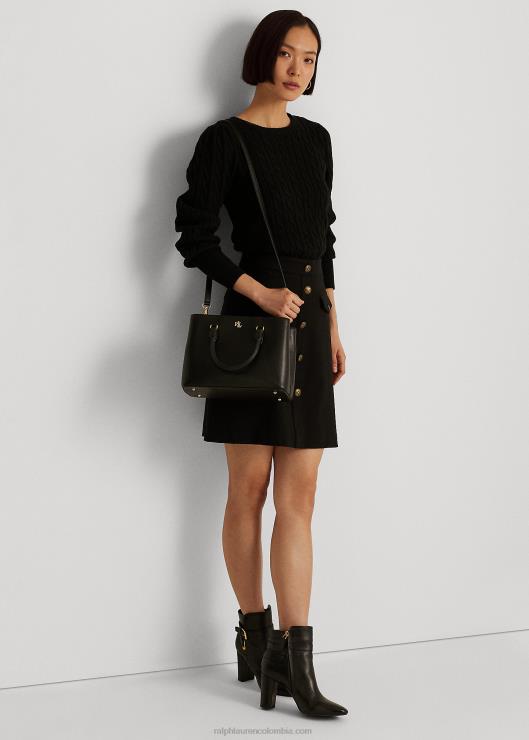 bolso satchel marcy pequeño de piel mujer negro Ralph Lauren 2XR2V5355