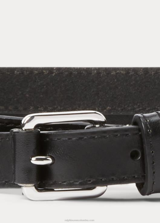 cinturón cruzado de cuero mujer negro Ralph Lauren 2XR2V4919