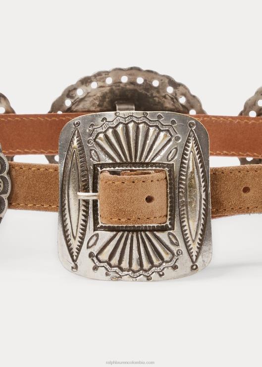 cinturón de gamuza con detalle de metal mujer caramelo Ralph Lauren 2XR2V5534