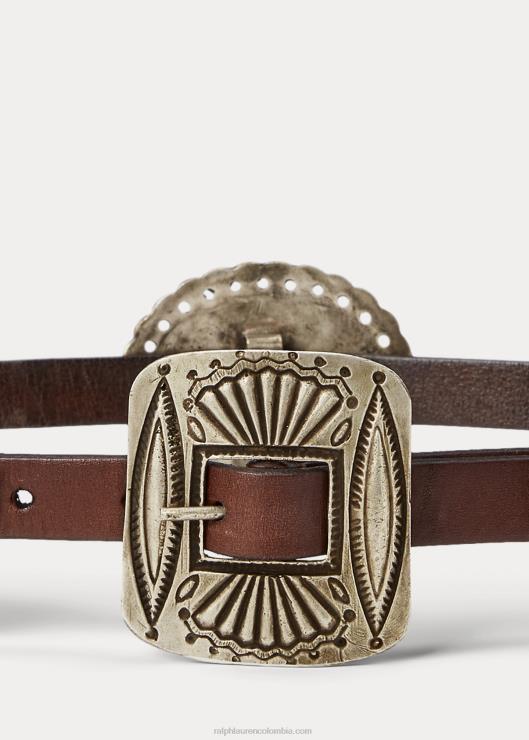 cinturón de piel con detalle de metal mujer marrón Ralph Lauren 2XR2V5523