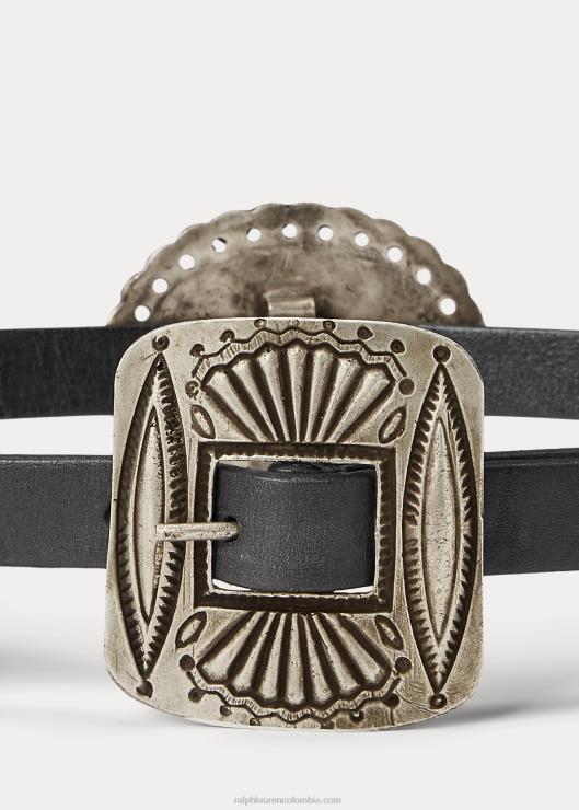cinturón de piel con detalle de metal mujer negro Ralph Lauren 2XR2V5522