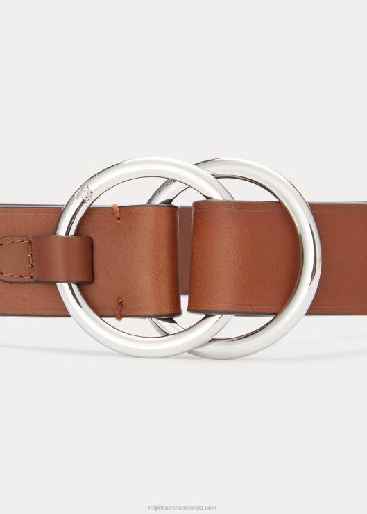 cinturón de piel con doble junta tórica mujer Cuoio Ralph Lauren 2XR2V4908