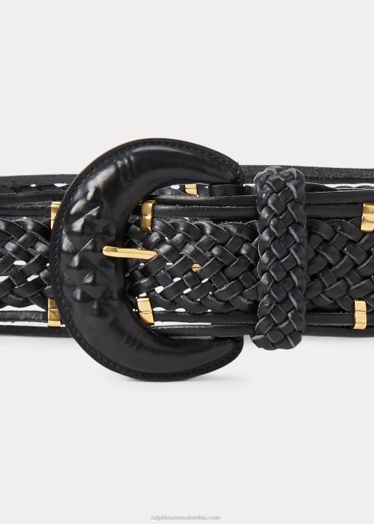 cinturón tejido de vachetta mujer negro Ralph Lauren 2XR2V5607