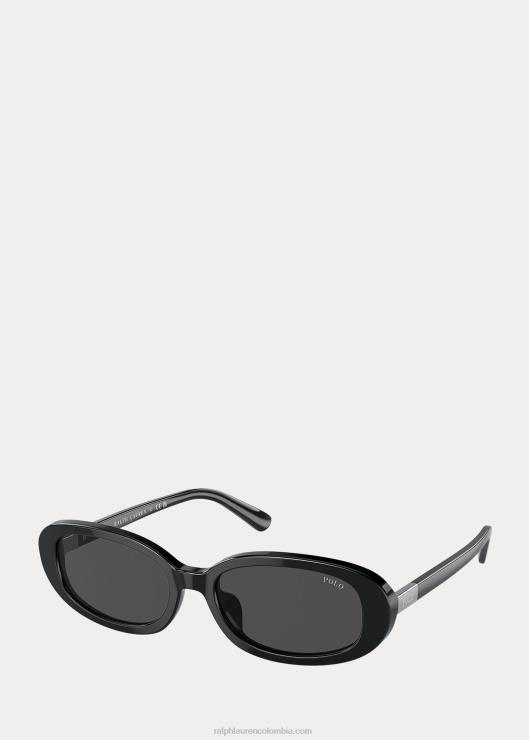 las gafas de sol retro polo mujer negro brillante Ralph Lauren 2XR2V5542