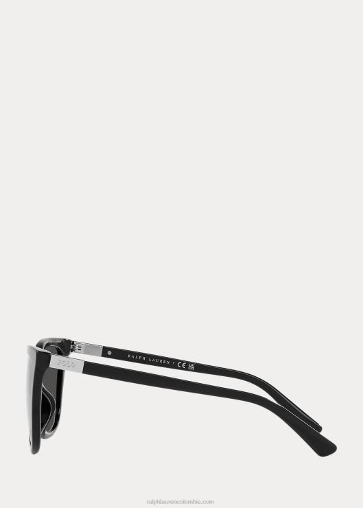 las gafas de sol wayfarer de polo mujer negro brillante Ralph Lauren 2XR2V5539