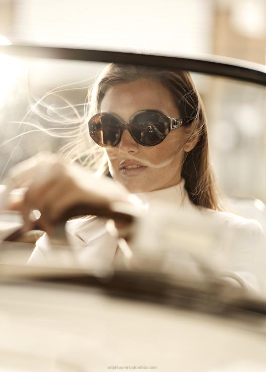 lentes de sol antibes con estribo mujer negro brillante Ralph Lauren 2XR2V5602