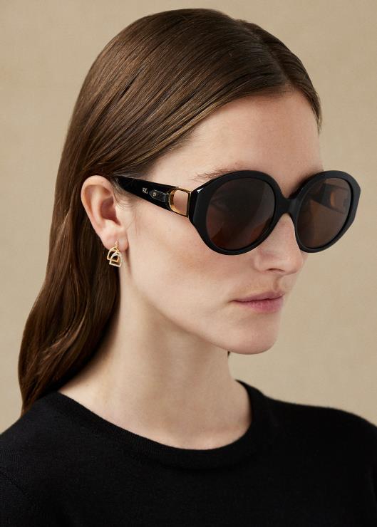 lentes de sol antibes con estribo mujer negro brillante Ralph Lauren 2XR2V5602