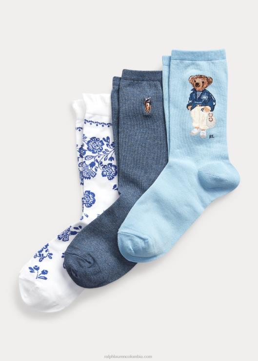 caja regalo calcetín osito polo mujer paquete de colores surtidos Ralph Lauren 2XR2V5515
