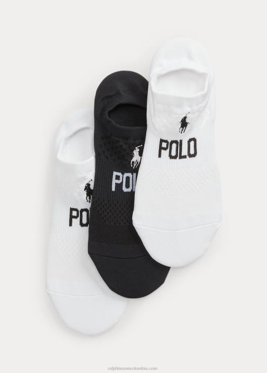 calcetines tobilleros de malla con logo mujer blanco negro Ralph Lauren 2XR2V5510