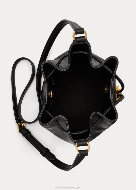 bolso andie mediano de piel con cordón mujer negro Ralph Lauren 2XR2V5345