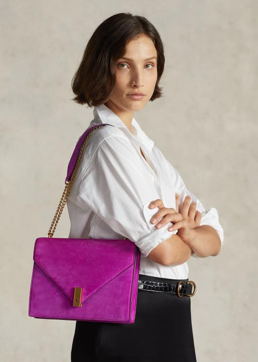 bolso tipo sobre de gamuza polo id mujerRalph Lauren 2XR2V5437