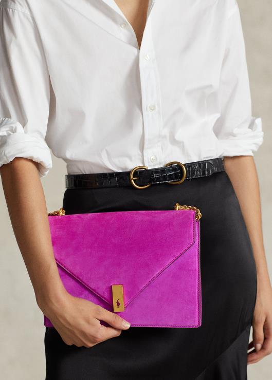 bolso tipo sobre de gamuza polo id mujerRalph Lauren 2XR2V5437