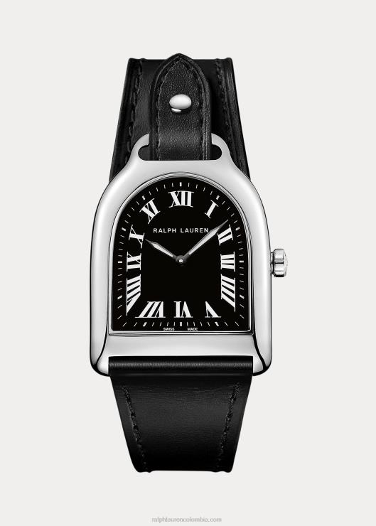 acero pequeño mujer esfera negra Ralph Lauren 2XR2V2845