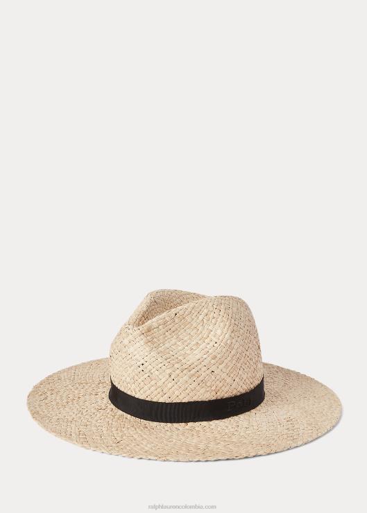 sombrero fedora de rafia mujer natural Ralph Lauren 2XR2V5548