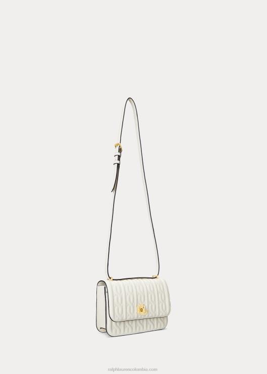 bolso sophee mediano de napa acolchada mujer vainilla/azul marino refinado Ralph Lauren 2XR2V5380