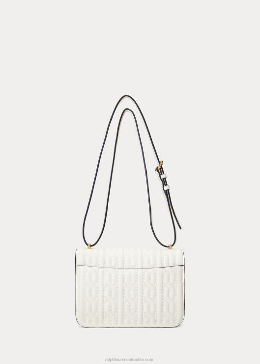 bolso sophee mediano de napa acolchada mujer vainilla/azul marino refinado Ralph Lauren 2XR2V5380
