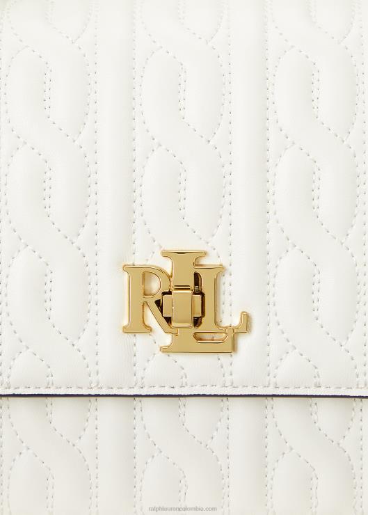 bolso sophee mediano de napa acolchada mujer vainilla/azul marino refinado Ralph Lauren 2XR2V5380