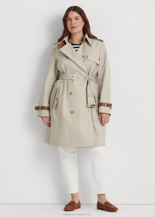 gabardina con cinturón mujer crema tonificante Ralph Lauren 2XR2V4708