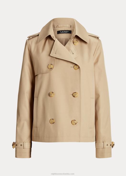 gabardina corta con doble botonadura mujer bronceado de abedul Ralph Lauren 2XR2V4122