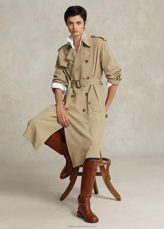 gabardina de sarga mujer caqui del desierto Ralph Lauren 2XR2V9204