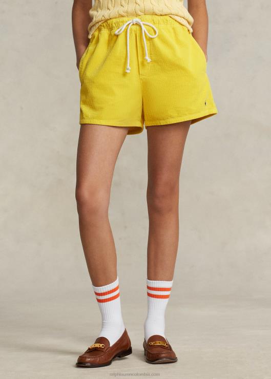 pantalón corto de pana de polo prepster mujer amarillo Ralph Lauren 2XR2V2988
