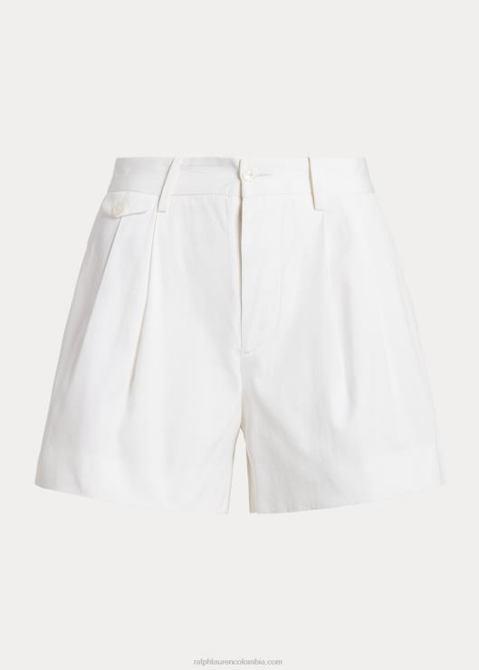 shorts brennon de algodón lavado con pliegues mujer blanco Ralph Lauren 2XR2V3525