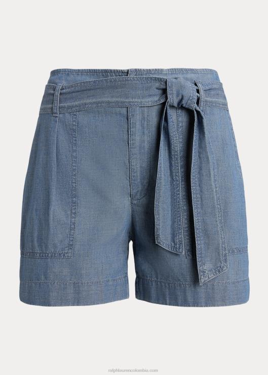 shorts de cambray con cinturón mujer lavado azul berilo Ralph Lauren 2XR2V4017