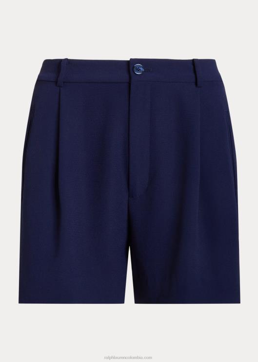 shorts de georgette plisados mujer azul marino refinado Ralph Lauren 2XR2V9472