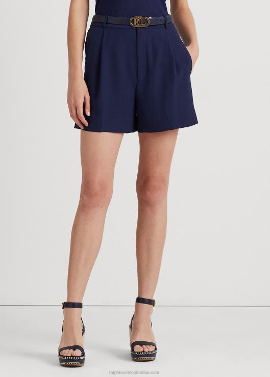 shorts de georgette plisados mujer azul marino refinado Ralph Lauren 2XR2V9472