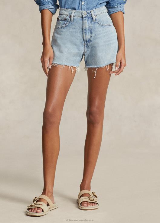 shorts de mezclilla con dobladillo destruido mujer lavado boho Ralph Lauren 2XR2V2919